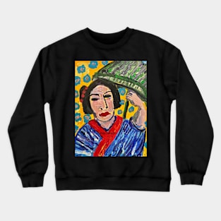 Geisha With Umbrella Crewneck Sweatshirt